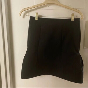 NWT Alexis Rouched Structured Mini Skirt in Black Size Small